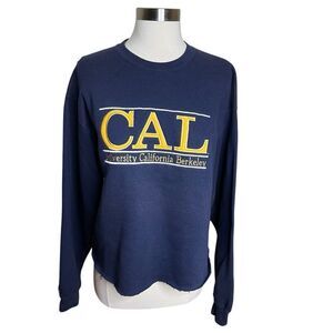 Jansport Vintage Sweatshirt Blue CAL University California Berkeley Crop Medium